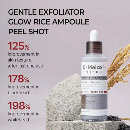 Korean Rice Exfoliating Serum - Gentle Exfoliation, Blackhead Removal, Hydrating, Pore Shrinking Skincare