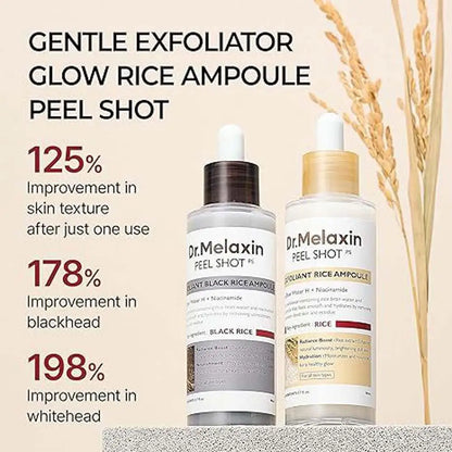 Korean Rice Exfoliating Serum - Gentle Exfoliation, Blackhead Removal, Hydrating, Pore Shrinking Skincare