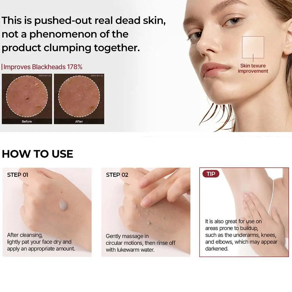 Korean Rice Exfoliating Serum - Gentle Exfoliation, Blackhead Removal, Hydrating, Pore Shrinking Skincare